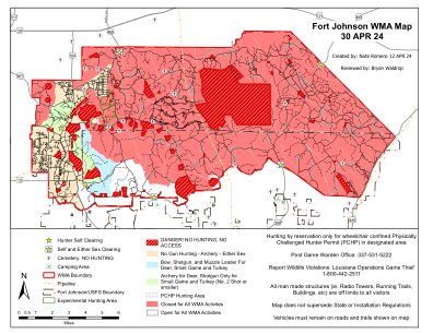 Fort Johnson WMA 地图 30 APR 24
